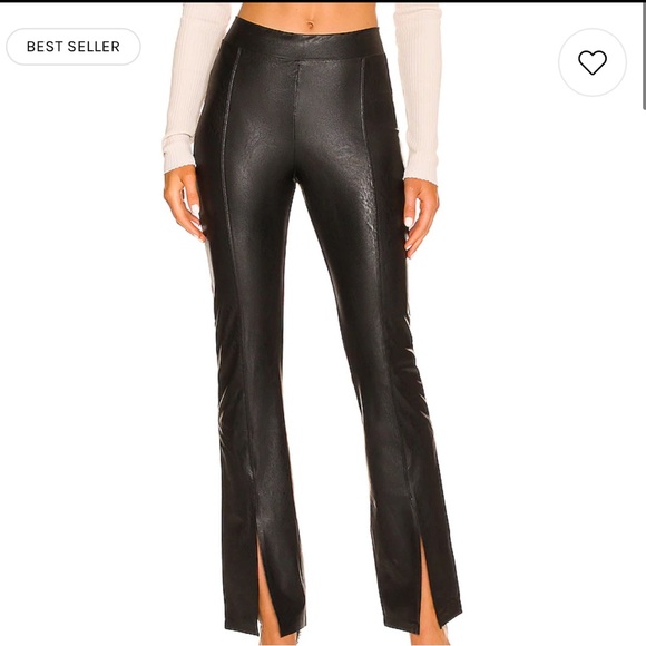NWT Commando Faux Leather Split Front Leggings Women's XS Black